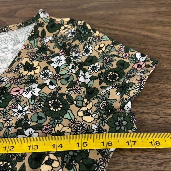 Rebel Sugar 60s Floral Mock-Wrap BodyCon Dress with Pencil Skirt Large - Picture 9 of 12